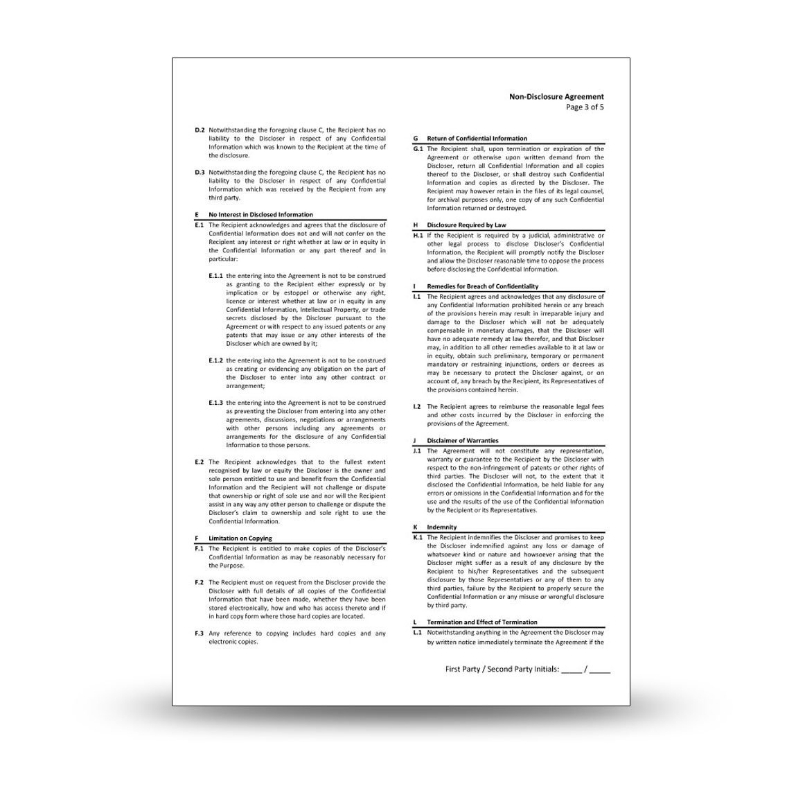 Psychology Confidentiality Agreement Template